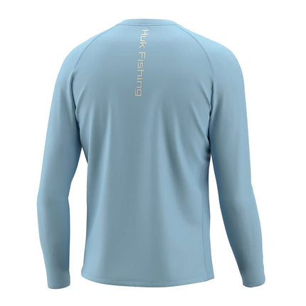 HUK Men's Pursuit Vented Long Sleeve, 30 UPF Fishing Shirt, Crystal Blue, X-Large