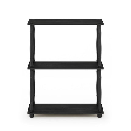 Furinno TURN-N-TUBE Storage Shelves, 3-Tier Book Shelf, Corner Shelf, Toolless Open Shelves, for Organization and Storage, Living Room, Garage, Home Office, Americano