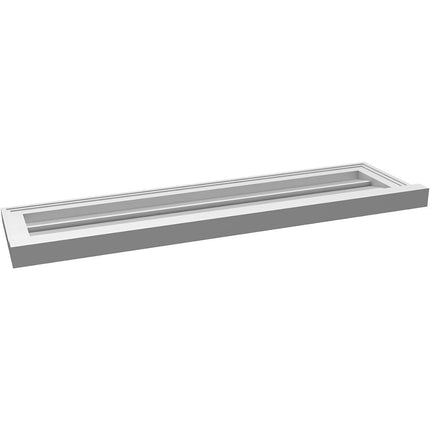 42"W x 12"H Rectangle Surface Mount PVC Gable Vent: Functional, w/ 2"W x 2"P Brickmould Sill Frame