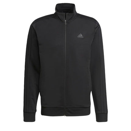 adidas Men's Standard Essentials Warm-Up 3-Stripes Track Top, Black/Black, XX-Large