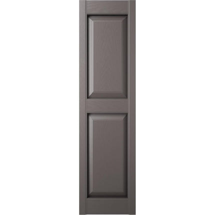 Ekena Millwork Lifetime Vinyl LP2S14X04300MS Standard Two Equal Panel Vinyls, Raised Panel Vinyl Shutters, w/Installation Shutter-Lok's & Matching Screws (Per Pair), 14.75"W x 43"H, Musket Brown