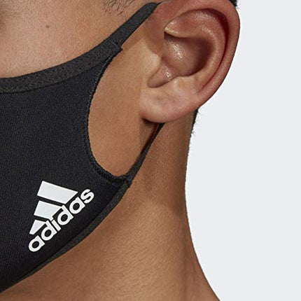 adidas Standard Face Covers 3-Pack, Black, Medium/Large