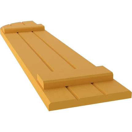 Ekena Millwork ARW101BQ311X34TUH Americraft Three 2 Exterior Real Wood Joined Board-n-Batten Shutters w/Arch Top (Per Pair), 10 1/2"W x 34"H, Turmeric