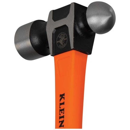 Klein Tools H80332 Ball-Peen Hammer, 32-Ounce Head, Fiberglass Non-Slip Shock Absorbing Grip Handle with Tether Hole, 15-Inch