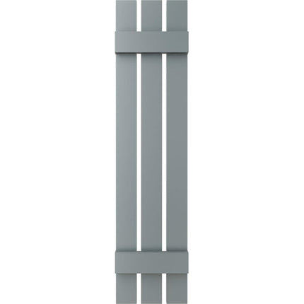 12"W x 51"H Lifetime Vinyl, Standard Three Board Spaced, Board-n-Batten Shutters, w/Installation Shutter-Lok's & Matching Screws (Per Pair), Storm Cloud