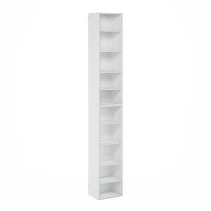 Furinno PASIR 10-Tier Bookcase with Open Shelf, White