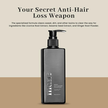 Hair Growth Shampoo for Men (250ml) Activating Follicles & Roots for Thicker & Fuller Hair - Cleanse, and Hydrate Scalp - Regrowth Shampoo for Men