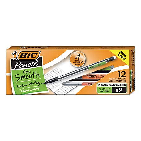 BIC Xtra Smooth Mechanical Pencils With Erasers, M