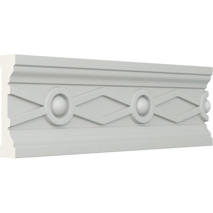 Endurathane Large Federal Chair Rail, 3 1/8"H x 3/4"P x 94 1/2"L, (3 7/8"Repeat), Factory Primed (2-Pack)