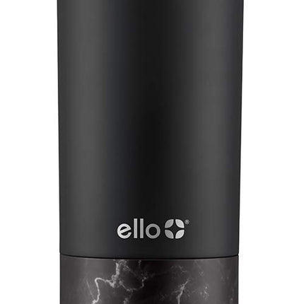 Ello Miri Mug de Voyage Isotherme en Acier Inoxydable - Tasse à Thé de Voyage, 470 ml, Marbre Noir