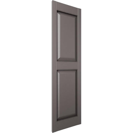 Ekena Millwork Lifetime Vinyl LP2S14X04300MS Standard Two Equal Panel Vinyls, Raised Panel Vinyl Shutters, w/Installation Shutter-Lok's & Matching Screws (Per Pair), 14.75"W x 43"H, Musket Brown