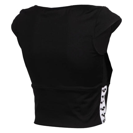 ARENA Sujetador Top Mujer Icons Camiseta Lisa, Negro-Blanco-Negro, S