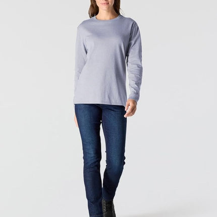 Carhartt Women's Loose Fit Heavyweight Long-Sleeve Logo Sleeve Graphic T-Shirt, Mica, 3X