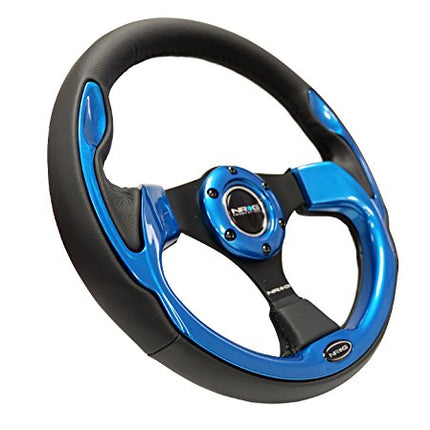 NRG Innovations RST-001BL Reinforced Steering Wheel (320mm Sport Steering Wheelwith Blue Trim)
