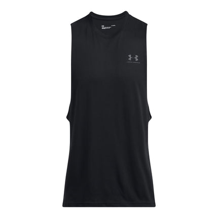 Under Armour UA Left Chest Cut Off Tank Black/Black