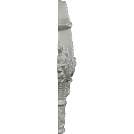 Ekena ONL04X06X01FL 4 W x 6 1/4" H x 7/8" P Flower Basket Center Onlay, Primed