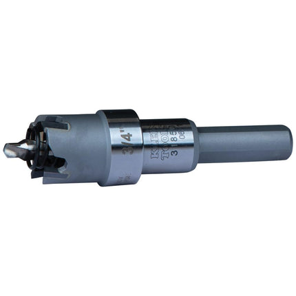 Klein Tools 31850 3/4-Inch Carbide Hole Cutter, Cuts up to 3/16-Inch Thick Sheets in Stainless Steel, Mild Steel, Iron, Copper and Brass