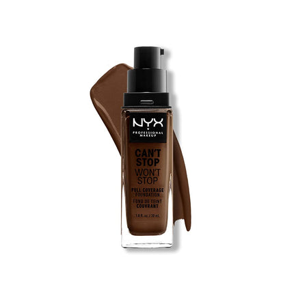 NYX Professional Makeup Can't Stop Won't Stop Foundation, 24h Full Coverage Matte Finish - Chestnut, 30 mL