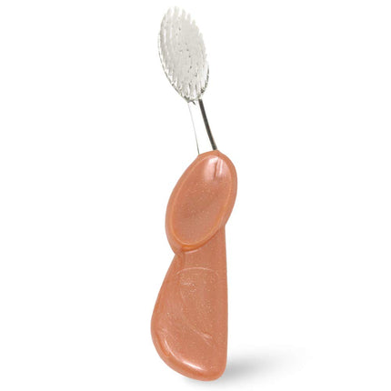 RADIUS Toothbrush Big Brush with Replaceable Head, Right Hand, Soft in Coral Sparkle, BPA Free and ADA Accepted, Designed to Improve Gum Health and Reduce The Risk of Gum Disease