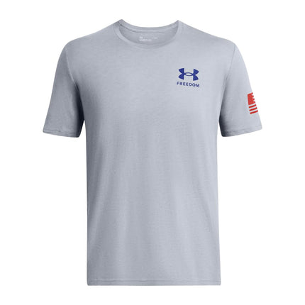 Under Armour Men's New Freedom Flag T-Shirt, (038) Steel Medium Heather/Red/Royal