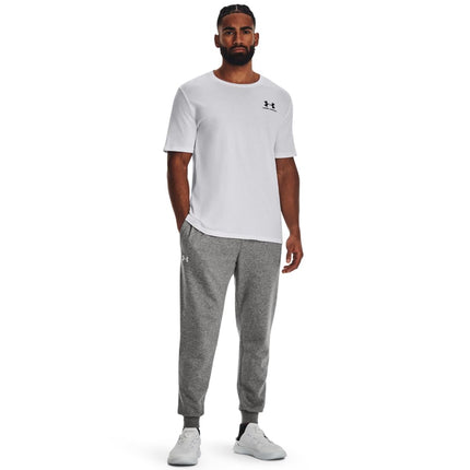 Under Armour Men's Rival Fleece Joggers, (012) Pitch Gray Full Heather / / White, Medium