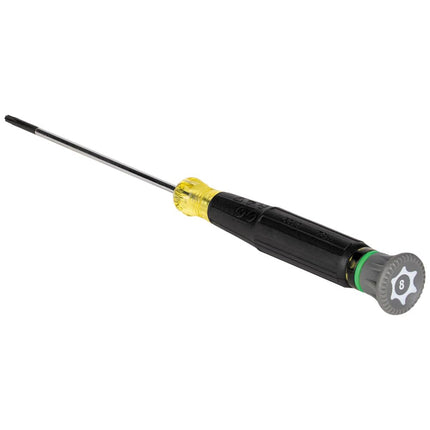 Klein Tools 6313 Mini Precision Screwdriver, T8H TORX Tamperproof Tool with Cushion-Grip Handle and Color Coded Rings, 3-Inch Shank