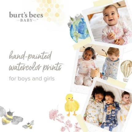 Burt's Bees Baby Boys' Organic Cotton Sleep and Play Footed Pajamas, One-piece Zip Front Romper, Baby Essentials