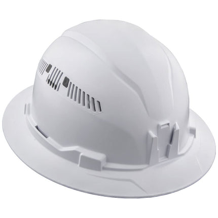 Klein Tools 60407 Hard Hat with Light, Vented Full Brim Style, Padded, Self-Wicking Odor-Resistant Sweatband, White