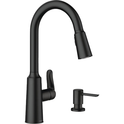 Moen Edwyn 87028BL Matte Black 1-Handle Deck-Mount