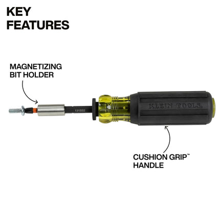 Klein Tools 33806 Proflex 43 Piece Impact Cap Set with Modular Housing, 29 Bit and 10 SAE Socket Sizes, S2 Steel, Magnetic Adjustable Screwdriver