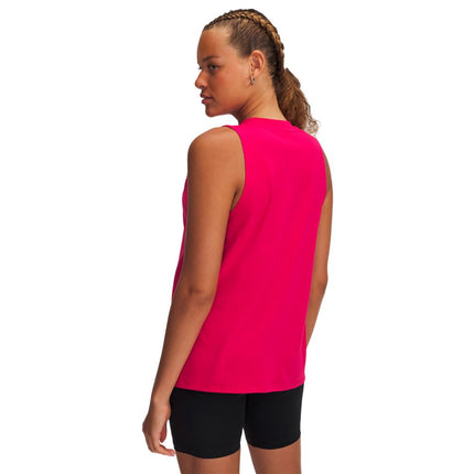 Under Armour Womens Rival Muscle Tank, (681) Shaded Fuchsia / / White, XS