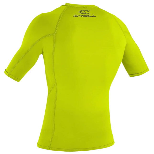 O'Neill UV Sun 50+ Protection Youth Basic Skins Short Sleeve Crew Sun Shirt Rash Guard, Lime, 14