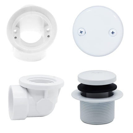 Westbrass Tip Toe SCH. 40 PVC Plumber's Pack with Two-Hole Elbow, Powder Coat White, D532-50