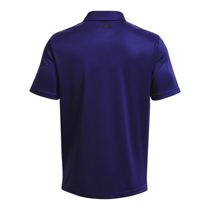 Under Armour Men's Tech Golf Polo, S Long, (468) Sonar Blue/Black, S Long