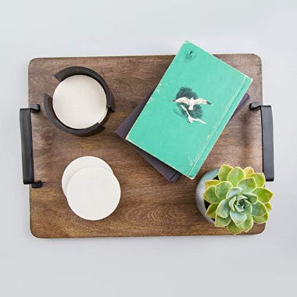 Thirstystone Natural Sandstone Coaster with Protective Cork Backing 4 Pack Eco-Friendly, Absorbent, Easily Wipes Clean