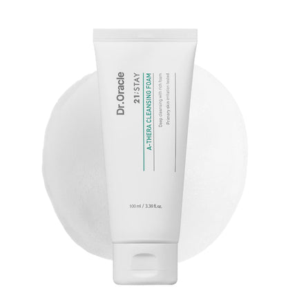 DR.ORACLE A-Thera Espuma Limpiadora Facial para Piel Sensible - Belleza Coreana, (3.38fl.oz) Probado por Dermatólogos, 21 STAY