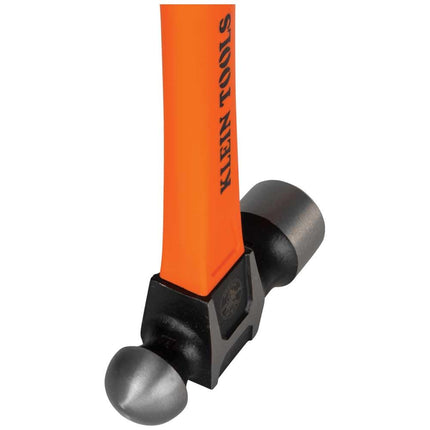 Klein Tools H80332 Martillo de bola, cabeza de 32 onzas, mango de fibra de vidrio antideslizante con absorción de impactos y orificio para amarrar, 15 pulgadas