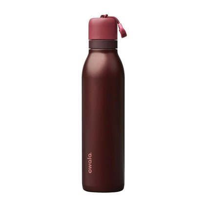 Owala FreeSip Twist Insulated Stainless Steel Water Bottle with Straw for Sports and Travel, BPA-Free, 710ml, Black Cherry