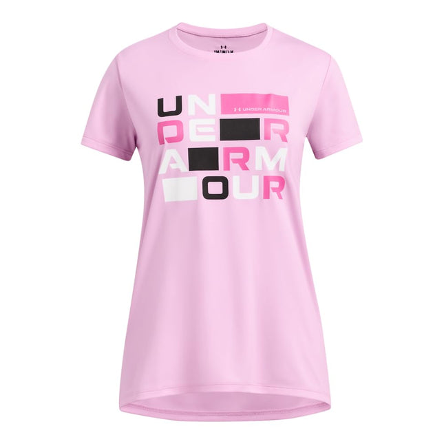 Under Armour - Girls Tech Block Logo Short Sleeve 