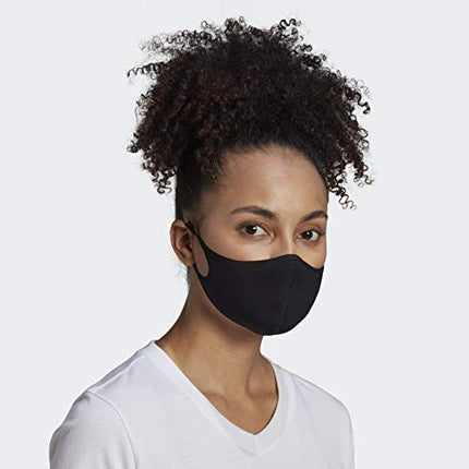 adidas Standard Face Covers 3-Pack, Black, Medium/Large