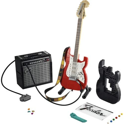 LEGO Ideas Fender Stratocaster DIY Guitar Model Building Set with 65 Princeton Reverb Amplifier & Authentic Accessories, Gifts for Music Lovers, Guitarists, Men, Women, Him and Her 21329