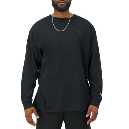 Champion Men's Long Sleeve T-Shirt, Classic T-Shirt for Men (Reg. Or Big & Tall), Black, S
