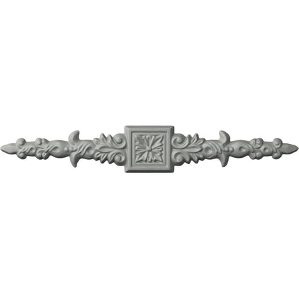 Ekena ONL10X01X01FL 10 W x 1 5/8" H x 1/4" P Floral Center Spread Onlay, Primed