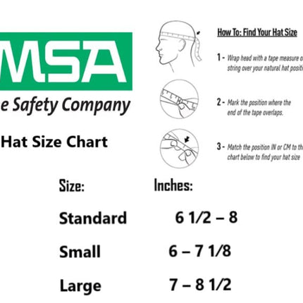 MSA 463945 V-Gard Cap Style Safety Hard Hat With Staz-on Pinlock Suspension | Polyethylene Shell, Superior Impact Protection, Self Adjusting Crown-Straps - Standard Size in Orange