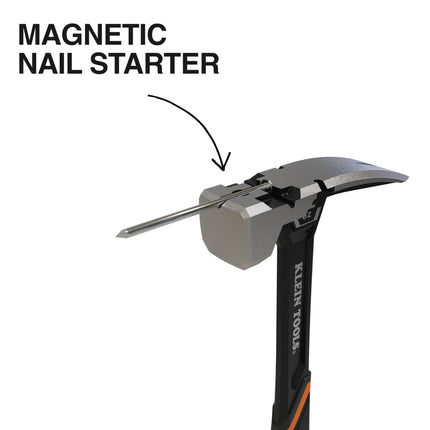 Klein Tools H80922S Smooth Face Hammer with Straight Claw, 22-Ounce Forged Steel, Magnetic Nail Starter, and Extra-Large Squared Strike Face