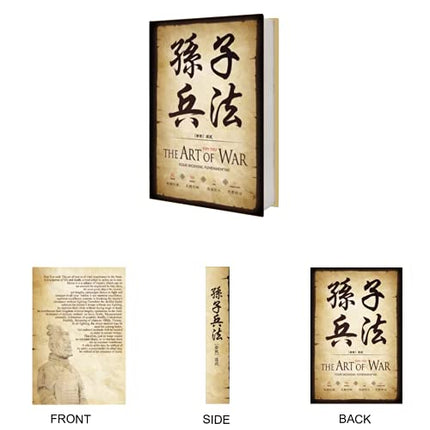 Chinoiserie Diversion Book Safe Storage Box (Size 8.7"×6"×2") With Security Combination Lock, Chinese style Ornaments Secret Hidden Safe (The Art of War - Combination Lock)