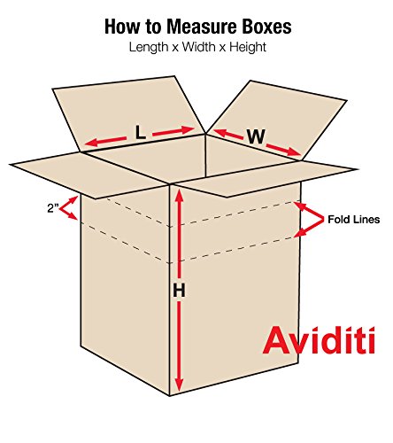 Caja de cartón ondulado Aviditi MD955 de una sola pared con múltiples profundidades, 9" de largo x 5" de ancho x 5" de alto, Kraft (Paquete de 25)