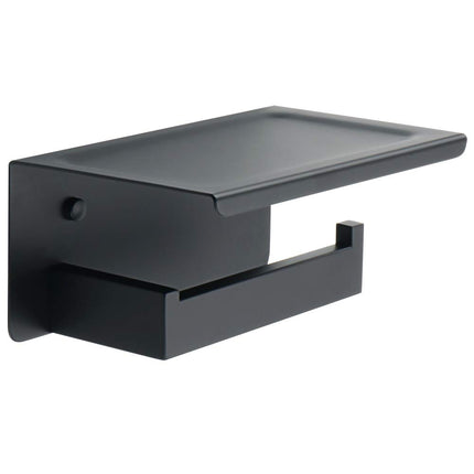 Alise Black Toilet Paper Holder with Shelf SUS304 