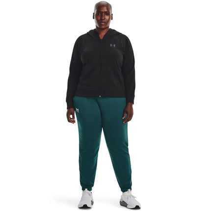 Under Armour Pantalón de chándal de rizo Rival para mujer, (716) Tourmaline Teal / / White, 2X