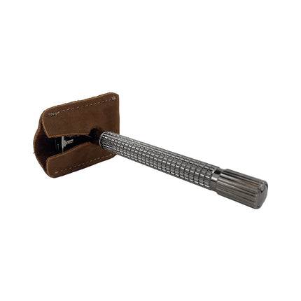 Hide & Drink Leather Double Edge Safety Razor Head Protective Sheath/Shaving Travel Cover Handmade by Swayze Suede